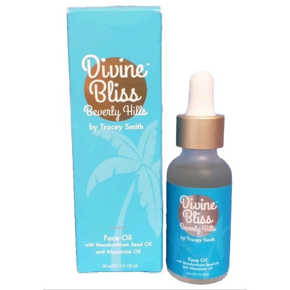DIVINE BLISS Beverly Hills Face Oil By-Tracey Smith 1 oz Medowfoam Seed oil